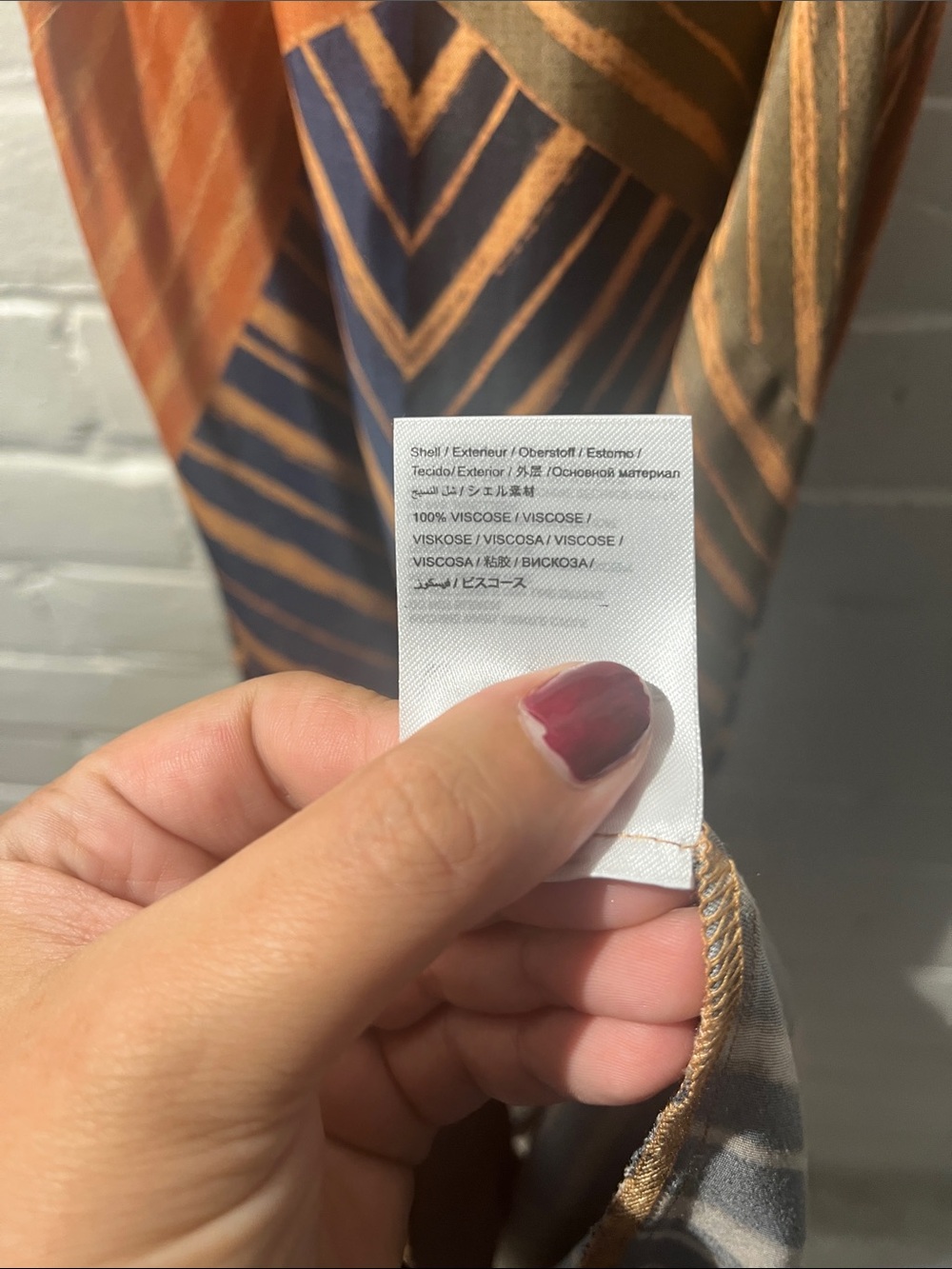 Anthropologie Striped Chevron Maxi Dress in Rust and Navy - Picture 6 of 9